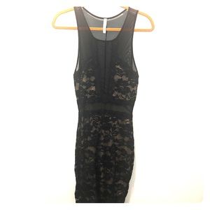 Black Lace and Mesh Dress